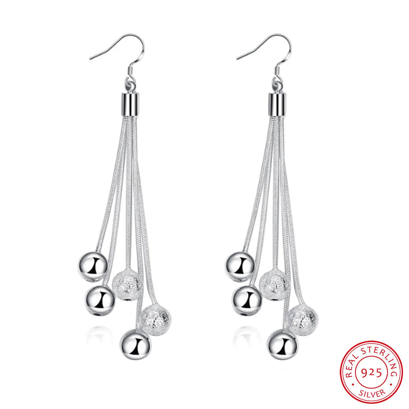 Lekani 925 Silver Bridal Jewelry Tassel Earrings For Women