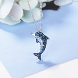 Lekani Dolphin Cz Pendant Necklace 925 Sterling Silver Jewelry
