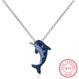 Lekani Dolphin Cz Pendant Necklace 925 Sterling Silver Jewelry