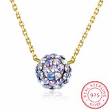Colorful Ball Pendant Necklace 925 Sterling Silver Fine Jewelry
