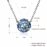 Colorful Ball Pendant Necklace 925 Sterling Silver Fine Jewelry