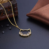 Lekani Crystals Cat Pendant Necklace 925 Silver