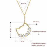 Lekani Crystals Cat Pendant Necklace 925 Silver