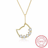 Lekani Crystals Cat Pendant Necklace 925 Silver