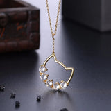 Lekani Crystals Cat Pendant Necklace 925 Silver
