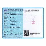 Lekani Crystals Necklace Pink Butterfly Pendant Sterling Silver Jewelry