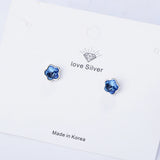 Lekani Crystals Stud Earrings Sterling Silver