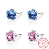 Lekani Crystals Stud Earrings Sterling Silver