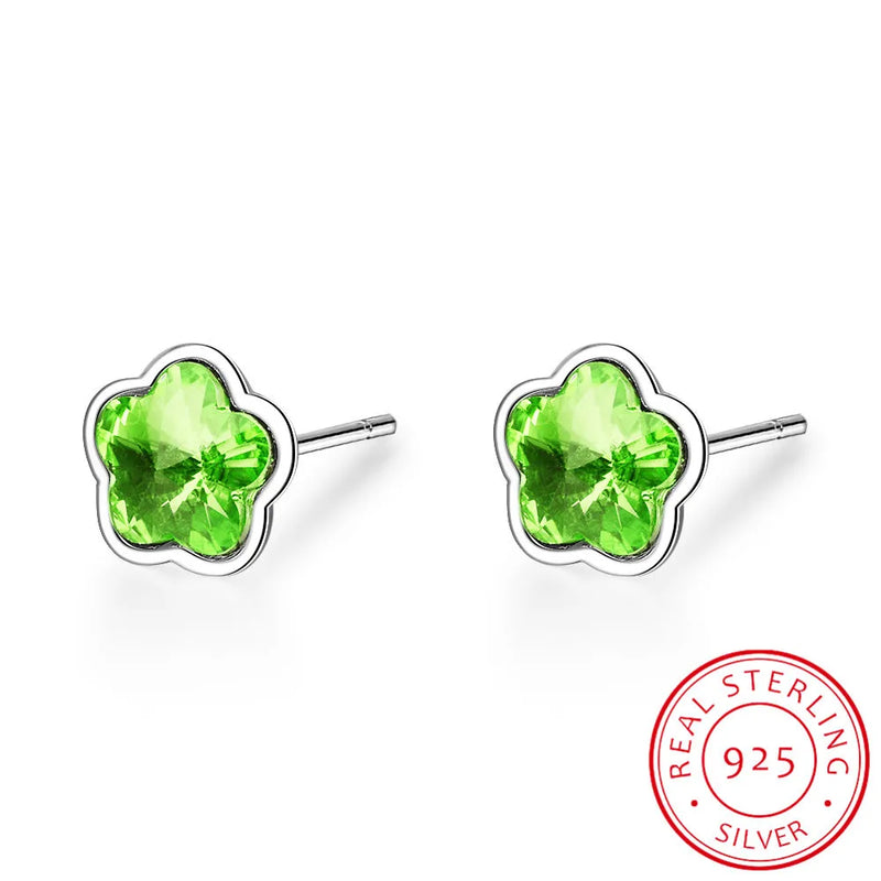 Lekani Crystals Stud Earrings Sterling Silver