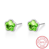 Lekani Crystals Stud Earrings Sterling Silver