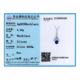 Lekani Crystals Tower Pendant Necklace S925 Silver Chain Collar