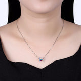 Lekani Cube Pendant S925 Silver Necklace Women Kids Jewelry