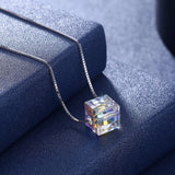 Lekani Cube Pendant S925 Silver Necklace Women Kids Jewelry