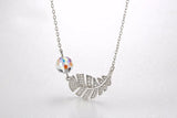 Lekani Feather Leaf Pendant Necklace Real S925 Silver Beads Collar