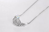 Lekani Feather Leaf Pendant Necklace Real S925 Silver Beads Collar