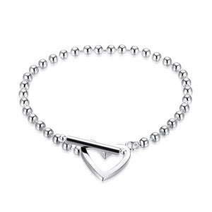 Lekani Heart Shaped Beads Bracelet 925 Silver Charm Women Jewelry