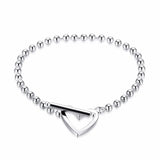 Lekani Heart Shaped Beads Bracelet 925 Silver Charm Women Jewelry