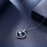 Lekani Crystals Heart Pendant Necklace Real S925 Silver Mother's Gift