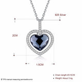 Lekani Crystals Heart Pendant Necklace Real S925 Silver Mother's Gift