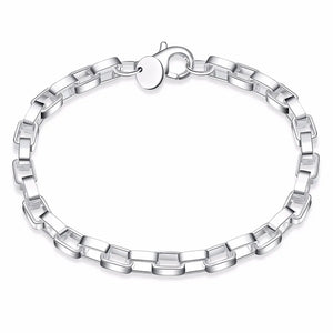 Lekani Men's 925 Silver 5mm Box Chain 8'' Bracelet Bangle