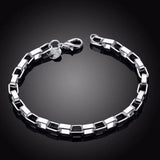 Lekani Men's 925 Silver 5mm Box Chain 8'' Bracelet Bangle