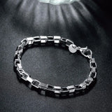 Lekani Men's 925 Silver 5mm Box Chain 8'' Bracelet Bangle