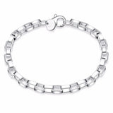 Lekani Men's 925 Silver 5mm Box Chain 8'' Bracelet Bangle