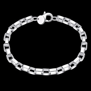 Lekani Men's 925 Silver 5mm Box Chain 8'' Bracelet Bangle
