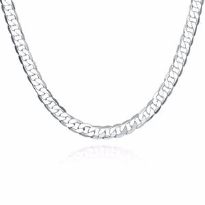 Lekani Men's Lobster Buckle 20'' Flat Necklace 925 Silver Chain