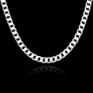 Lekani Men's Lobster Buckle 20'' Flat Necklace 925 Silver Chain