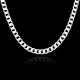 Lekani Men's Lobster Buckle 20'' Flat Necklace 925 Silver Chain