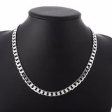 Lekani Men's Lobster Buckle 20'' Flat Necklace 925 Silver Chain