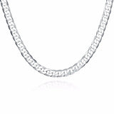 Lekani Men's Lobster Buckle 20'' Flat Necklace 925 Silver Chain
