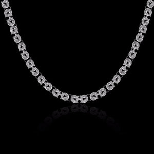 Lekani 925 Silver Necklace 7mm Full Sideways Link Chain for Men Women
