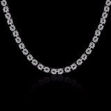 Lekani 925 Silver Necklace 7mm Full Sideways Link Chain for Men Women