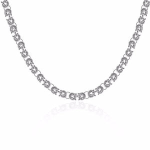 Lekani 925 Silver Necklace 7mm Full Sideways Link Chain for Men Women