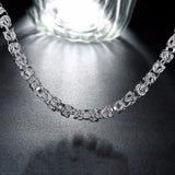 Lekani 925 Silver Necklace 7mm Full Sideways Link Chain for Men Women