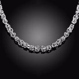 Lekani 925 Silver Necklace 7mm Full Sideways Link Chain for Men Women