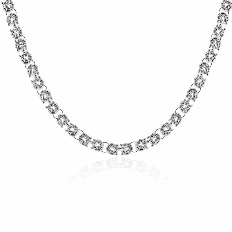 Lekani 925 Silver Necklace 7mm Full Sideways Link Chain for Men Women