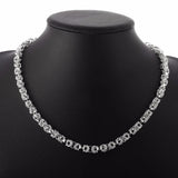 Lekani 925 Silver Necklace 7mm Full Sideways Link Chain for Men Women