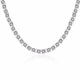 Lekani 925 Silver Necklace 7mm Full Sideways Link Chain for Men Women