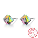 Lekani Cube Stud Earrings 925 Sterling Silver