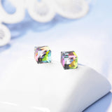 Lekani Cube Stud Earrings 925 Sterling Silver