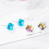 Lekani Cube Stud Earrings 925 Sterling Silver