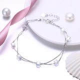 Lekani 925 Silver Double Chain Link Bracelet Bangles