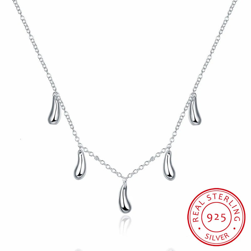 Lekani 925 Silver Pendant Necklace Five Drops Charm