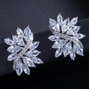 Lem12 Hot Flower Crystal Female Earrings - Anti Allergy Sweet Jewelry