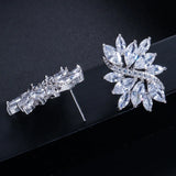 Lem12 Hot Flower Crystal Female Earrings - Anti Allergy Sweet Jewelry