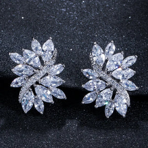 Lem12 Hot Flower Crystal Female Earrings - Anti Allergy Sweet Jewelry