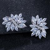 Lem12 Hot Flower Crystal Female Earrings - Anti Allergy Sweet Jewelry